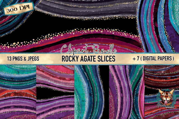 Download Rocky Agate Slice Graphic Element Bundle - Graphic Collection