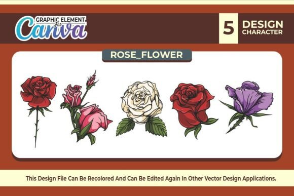 Download Rose Flowers Graphic Element Vector Set - Graphic Collection