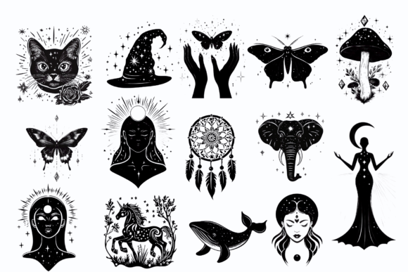 Download Mystic Moon Simple Logo Graphics - Graphic Collection
